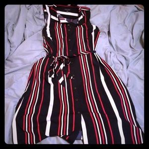 Red, White & Blue Striped Dress